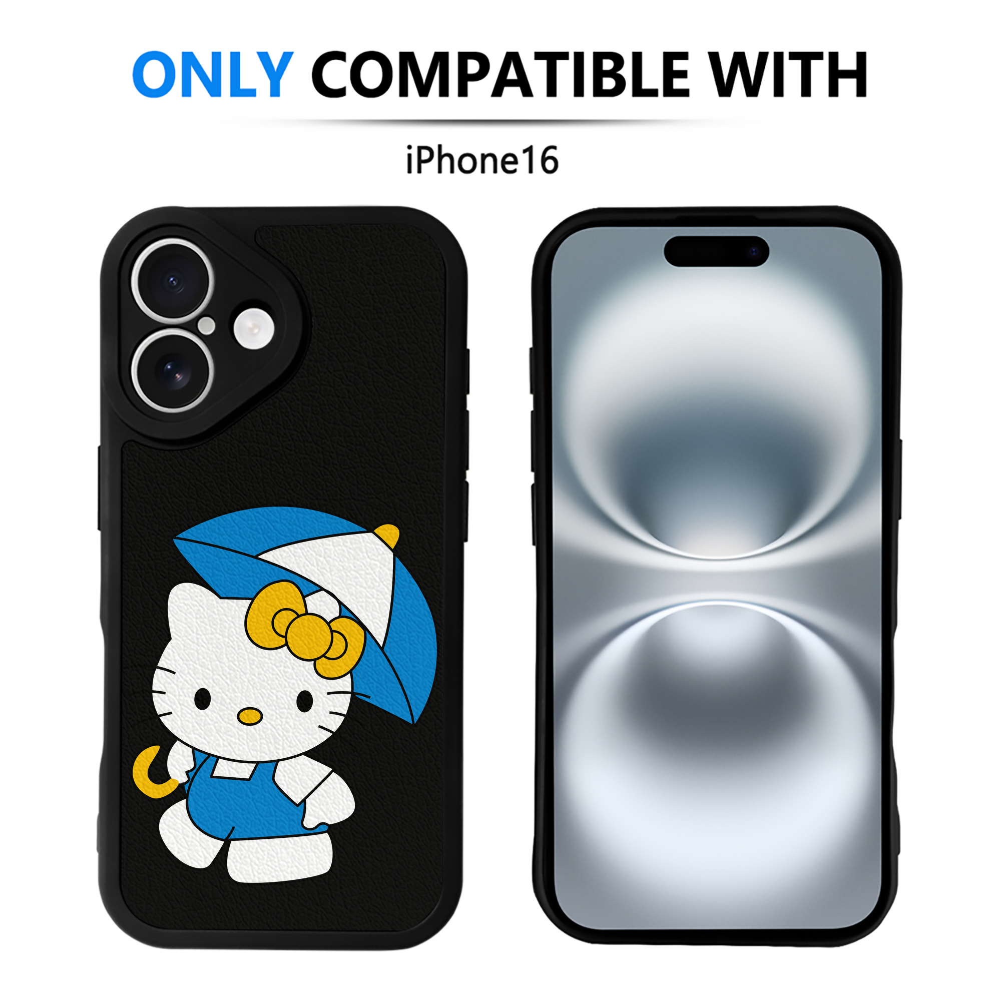 （画像用） Hello Kitty ハローキティ 【iPhone 16シリーズ対応】シリコンスマホケース（レザー調） 材質：シリコン